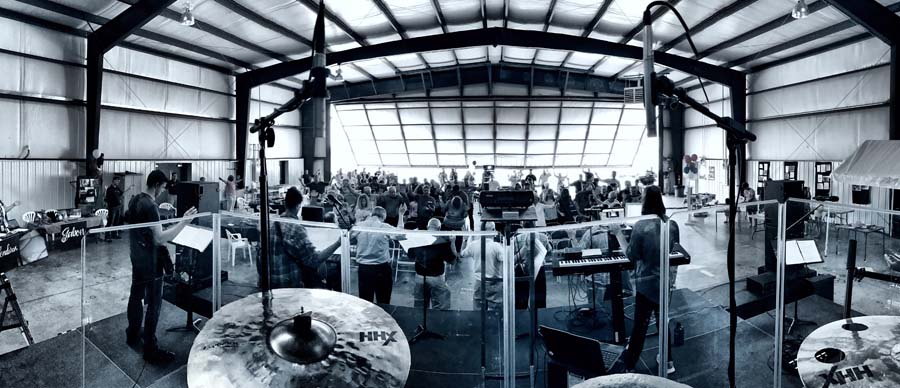Drummers view of the hangar dedication