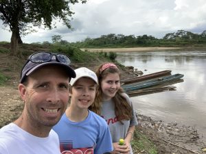 Sean, Nathan, & Kate at the Coco River, Nicaragua in the background